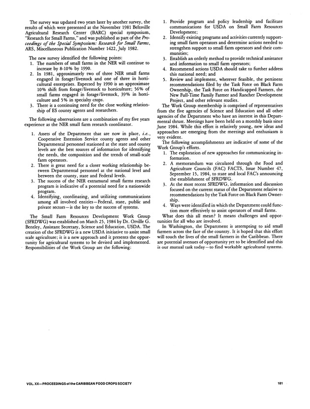 Proceedings of the 20th Annual meeting of the Caribbean Food Crops Society. St. Croix, U.S. Virgin Islands : October 21-26, 1984 - Page 181