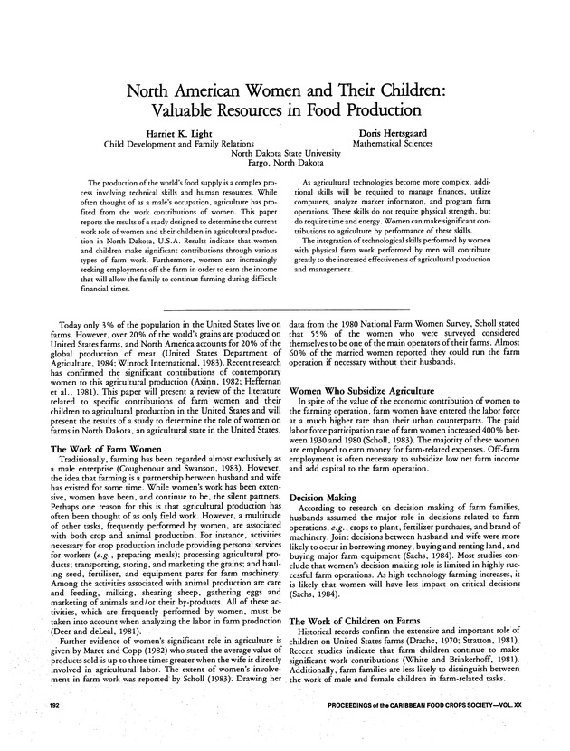 Proceedings of the 20th Annual meeting of the Caribbean Food Crops Society. St. Croix, U.S. Virgin Islands : October 21-26, 1984 - Page 192