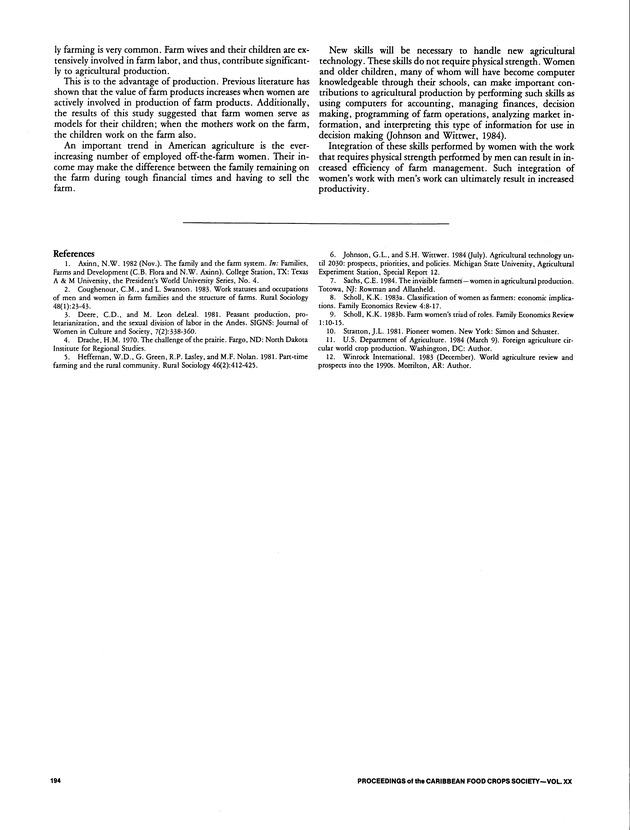 Proceedings of the 20th Annual meeting of the Caribbean Food Crops Society. St. Croix, U.S. Virgin Islands : October 21-26, 1984 - Page 194