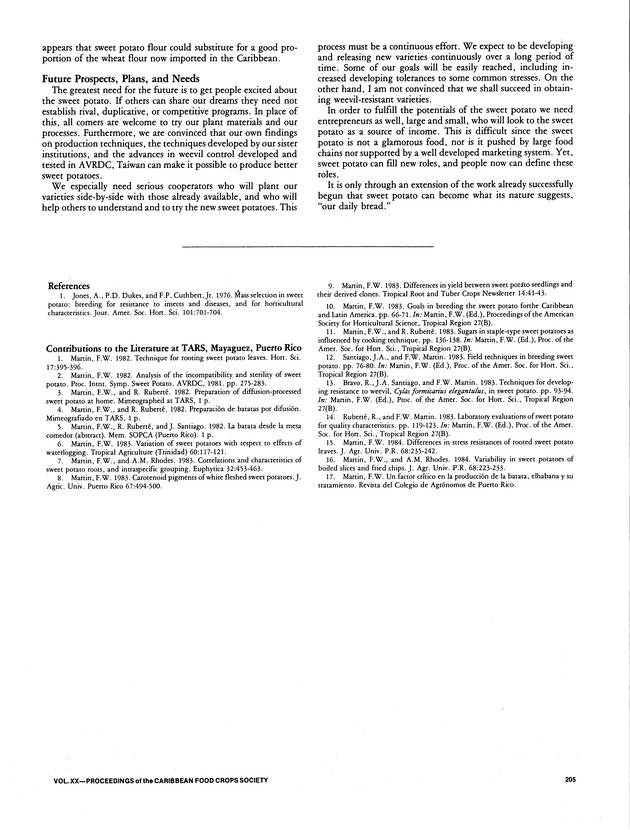 Proceedings of the 20th Annual meeting of the Caribbean Food Crops Society. St. Croix, U.S. Virgin Islands : October 21-26, 1984 - Page 205