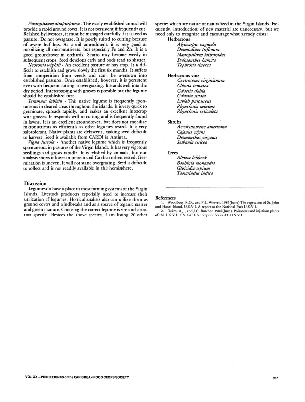 Proceedings of the 20th Annual meeting of the Caribbean Food Crops Society. St. Croix, U.S. Virgin Islands : October 21-26, 1984 - Page 207