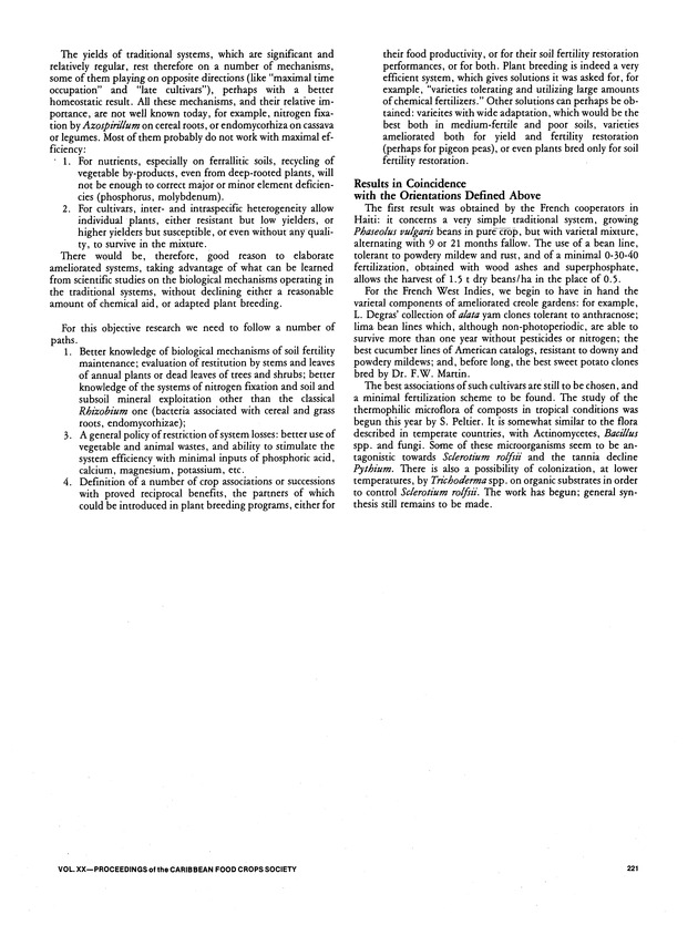 Proceedings of the 20th Annual meeting of the Caribbean Food Crops Society. St. Croix, U.S. Virgin Islands : October 21-26, 1984 - Page 221