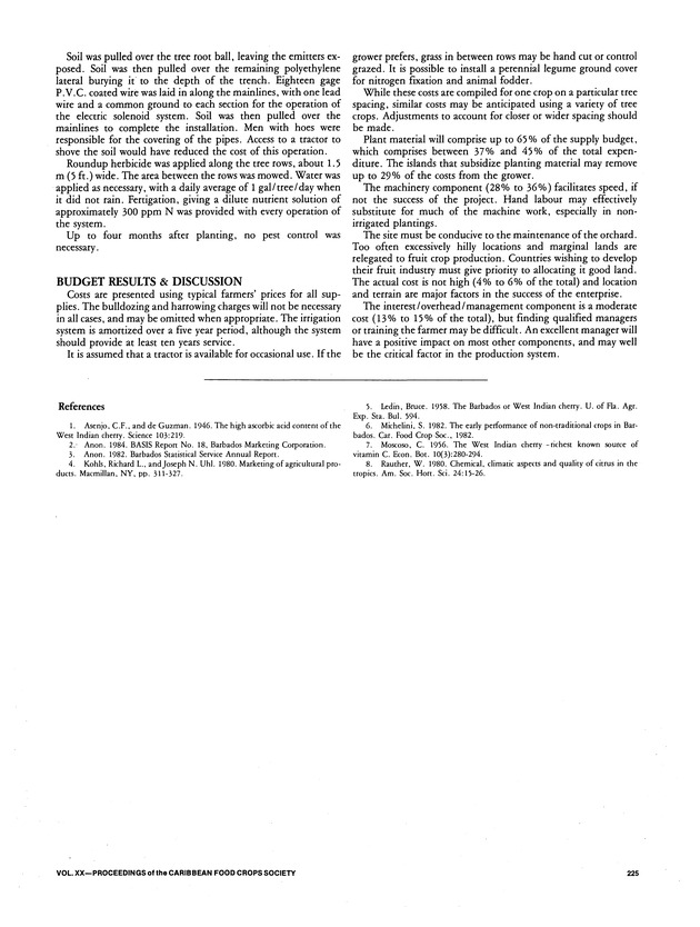 Proceedings of the 20th Annual meeting of the Caribbean Food Crops Society. St. Croix, U.S. Virgin Islands : October 21-26, 1984 - Page 225