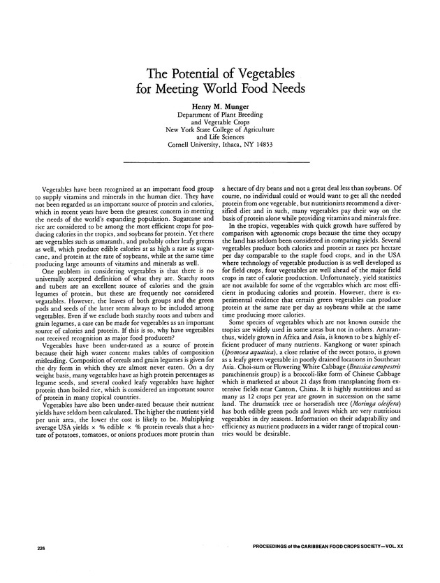 Proceedings of the 20th Annual meeting of the Caribbean Food Crops Society. St. Croix, U.S. Virgin Islands : October 21-26, 1984 - Page 226