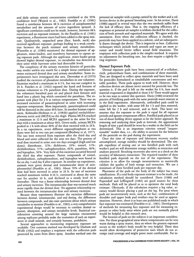 Proceedings of the 20th Annual meeting of the Caribbean Food Crops Society. St. Croix, U.S. Virgin Islands : October 21-26, 1984 - Page 228