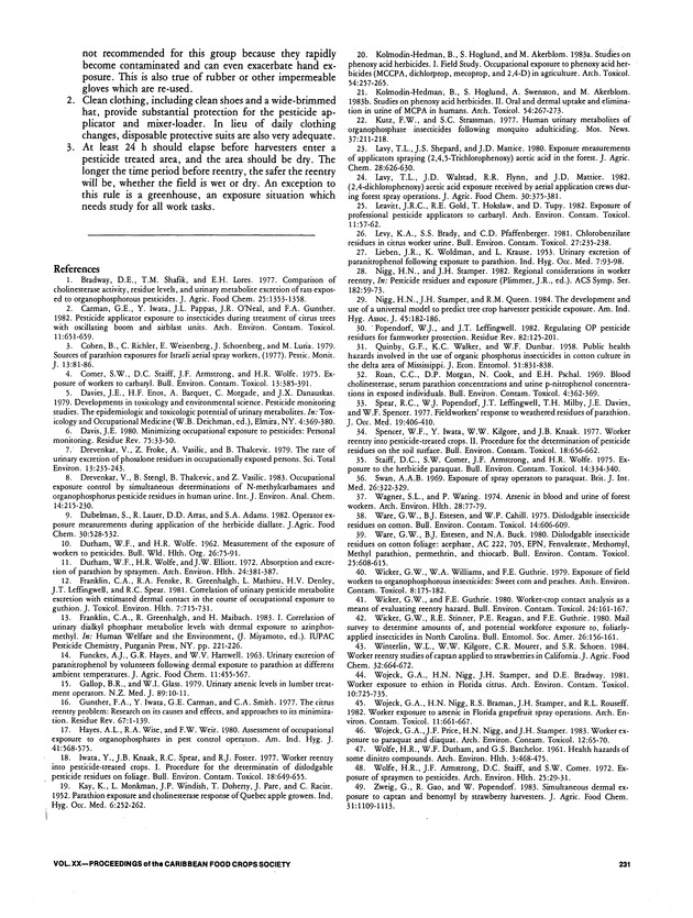 Proceedings of the 20th Annual meeting of the Caribbean Food Crops Society. St. Croix, U.S. Virgin Islands : October 21-26, 1984 - Page 231