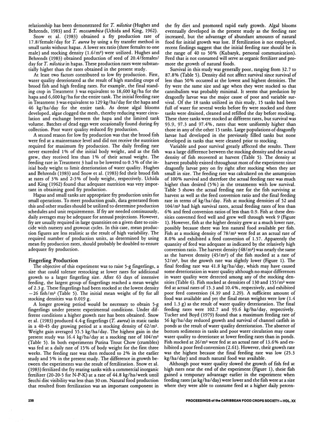 Proceedings of the 20th Annual meeting of the Caribbean Food Crops Society. St. Croix, U.S. Virgin Islands : October 21-26, 1984 - Page 238