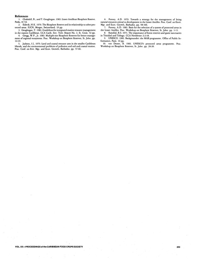 Proceedings of the 20th Annual meeting of the Caribbean Food Crops Society. St. Croix, U.S. Virgin Islands : October 21-26, 1984 - Page 253