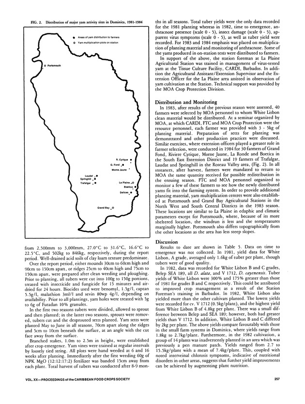 Proceedings of the 20th Annual meeting of the Caribbean Food Crops Society. St. Croix, U.S. Virgin Islands : October 21-26, 1984 - Page 257