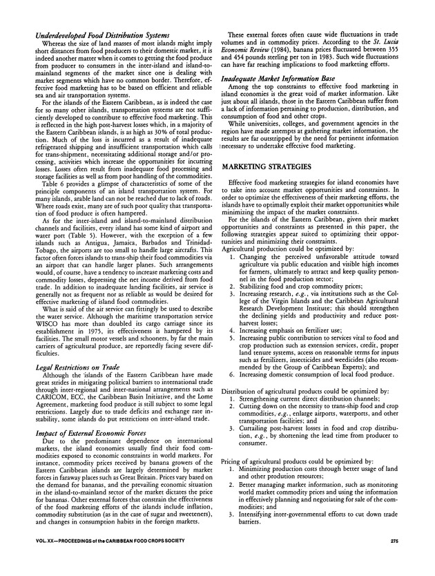 Proceedings of the 20th Annual meeting of the Caribbean Food Crops Society. St. Croix, U.S. Virgin Islands : October 21-26, 1984 - Page 275