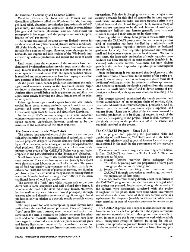 Proceedings of the 20th Annual meeting of the Caribbean Food Crops Society. St. Croix, U.S. Virgin Islands : October 21-26, 1984 - Page 283