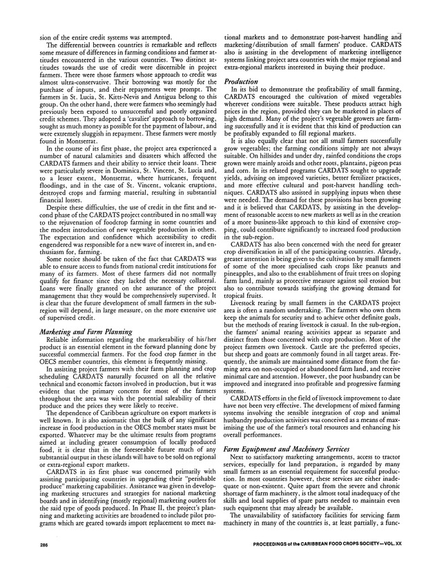 Proceedings of the 20th Annual meeting of the Caribbean Food Crops Society. St. Croix, U.S. Virgin Islands : October 21-26, 1984 - Page 286