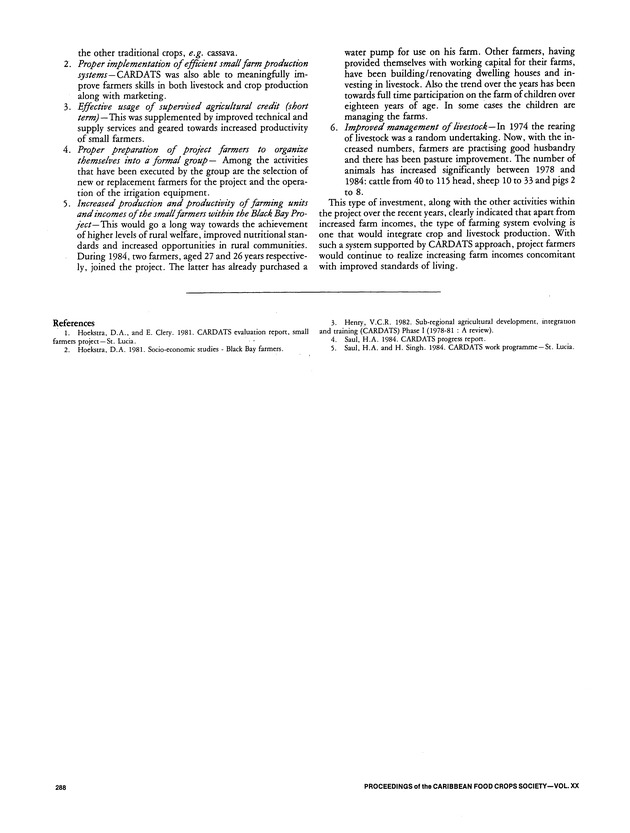 Proceedings of the 20th Annual meeting of the Caribbean Food Crops Society. St. Croix, U.S. Virgin Islands : October 21-26, 1984 - Page 288