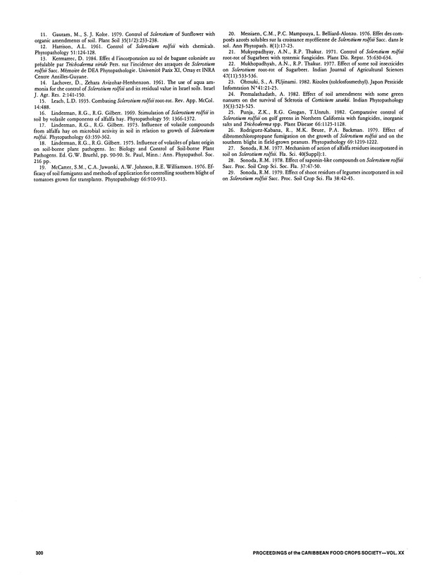 Proceedings of the 20th Annual meeting of the Caribbean Food Crops Society. St. Croix, U.S. Virgin Islands : October 21-26, 1984 - Page 300