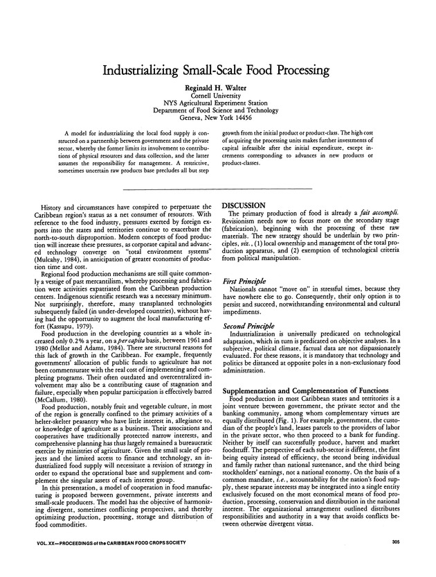 Proceedings of the 20th Annual meeting of the Caribbean Food Crops Society. St. Croix, U.S. Virgin Islands : October 21-26, 1984 - Page 305