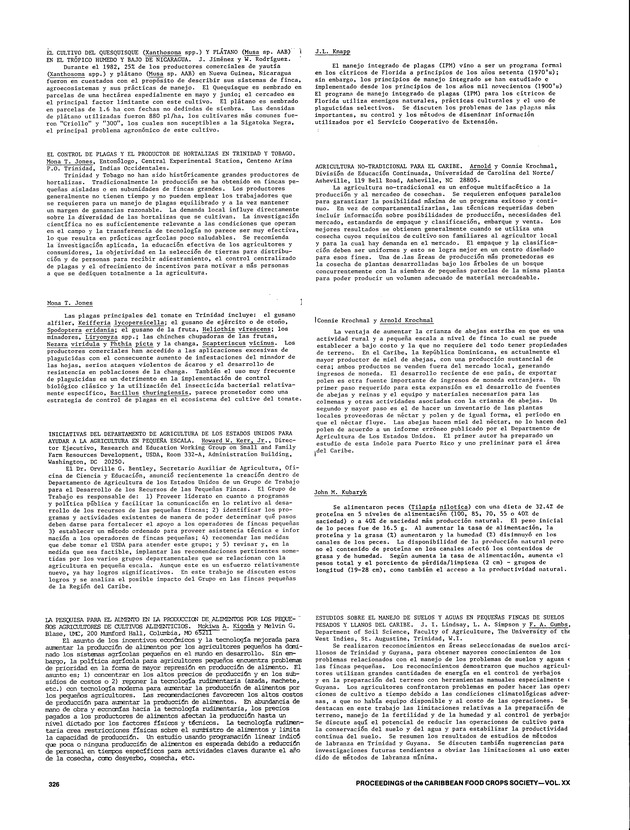 Proceedings of the 20th Annual meeting of the Caribbean Food Crops Society. St. Croix, U.S. Virgin Islands : October 21-26, 1984 - Page 326