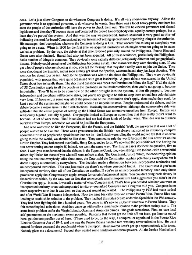 Proceedings : Conference on the Future Political Status of the United States Virgin Islands (February,1988) - Page 12