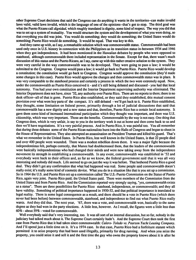 Proceedings : Conference on the Future Political Status of the United States Virgin Islands (February,1988) - Page 13