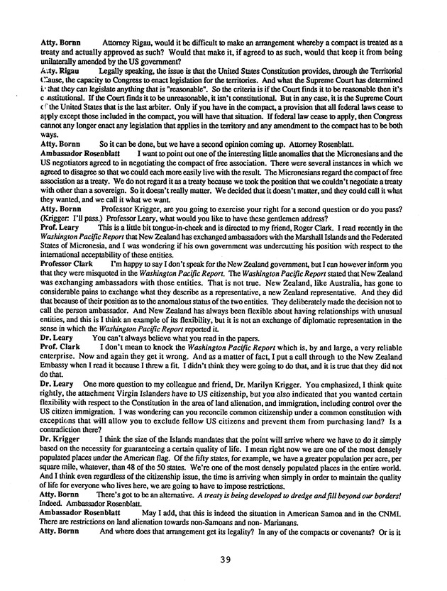 Proceedings : Conference on the Future Political Status of the United States Virgin Islands (February,1988) - Page 39