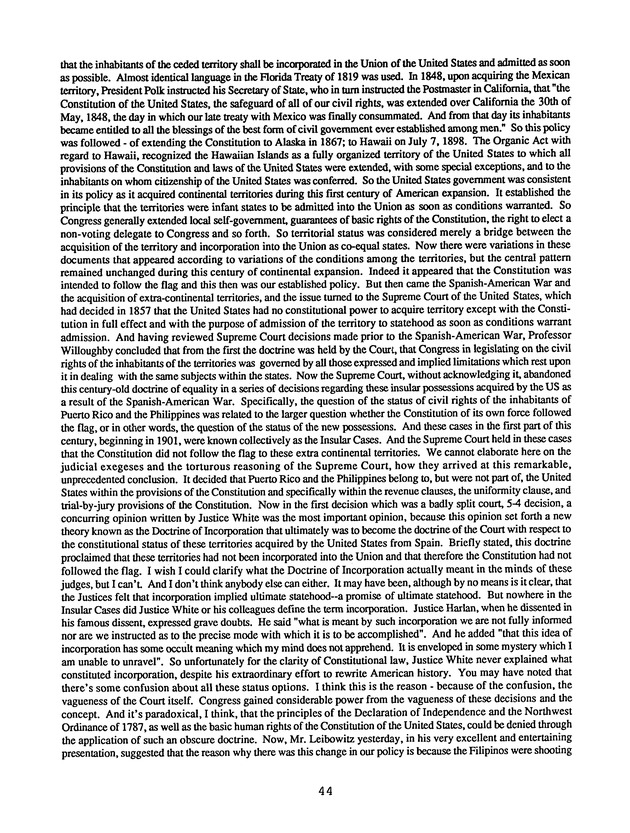 Proceedings : Conference on the Future Political Status of the United States Virgin Islands (February,1988) - Page 44