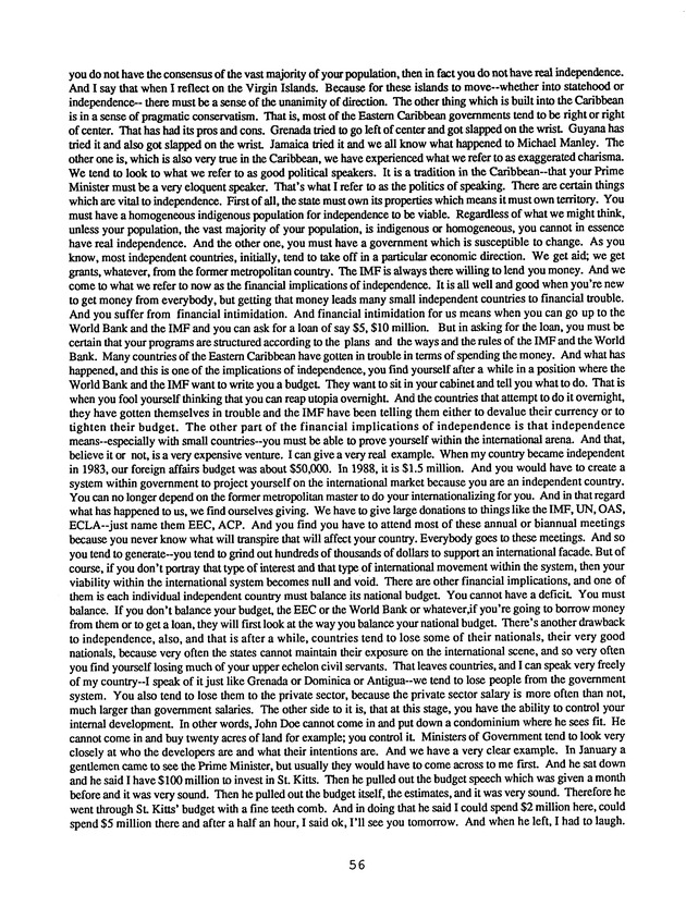 Proceedings : Conference on the Future Political Status of the United States Virgin Islands (February,1988) - Page 56