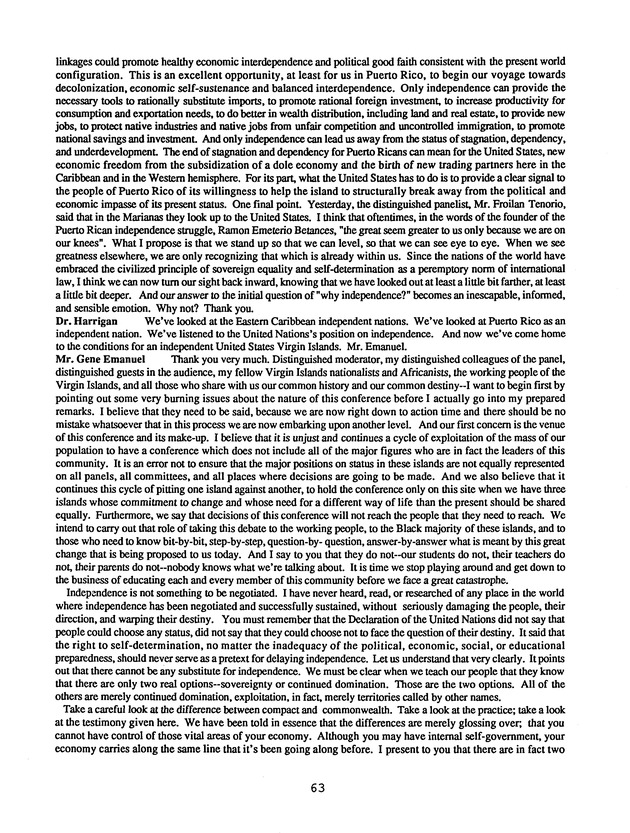 Proceedings : Conference on the Future Political Status of the United States Virgin Islands (February,1988) - Page 63