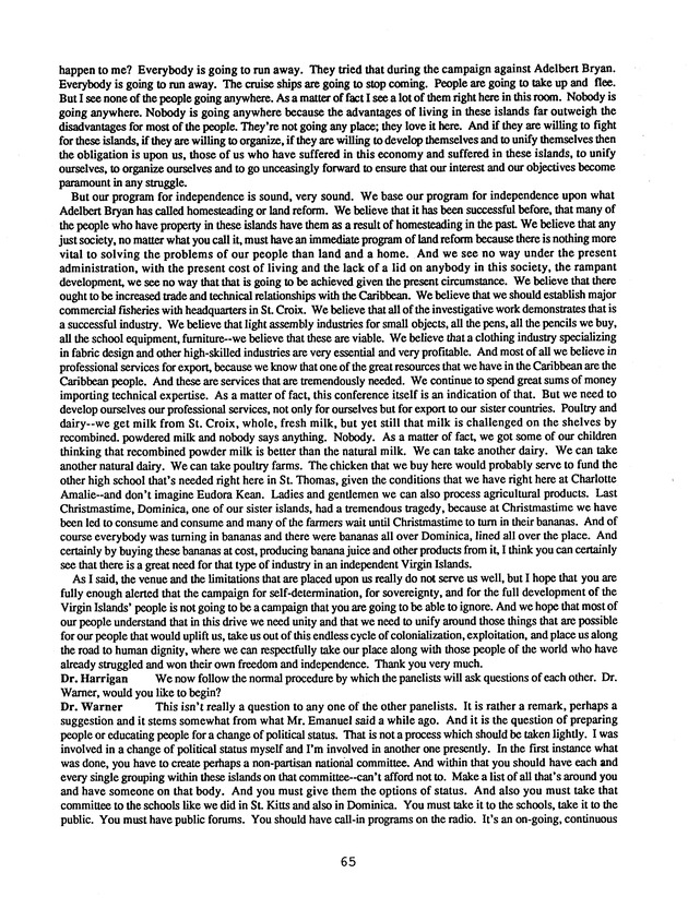 Proceedings : Conference on the Future Political Status of the United States Virgin Islands (February,1988) - Page 65