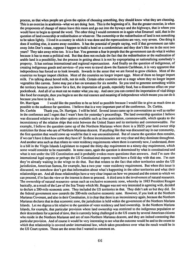 Proceedings : Conference on the Future Political Status of the United States Virgin Islands (February,1988) - Page 66