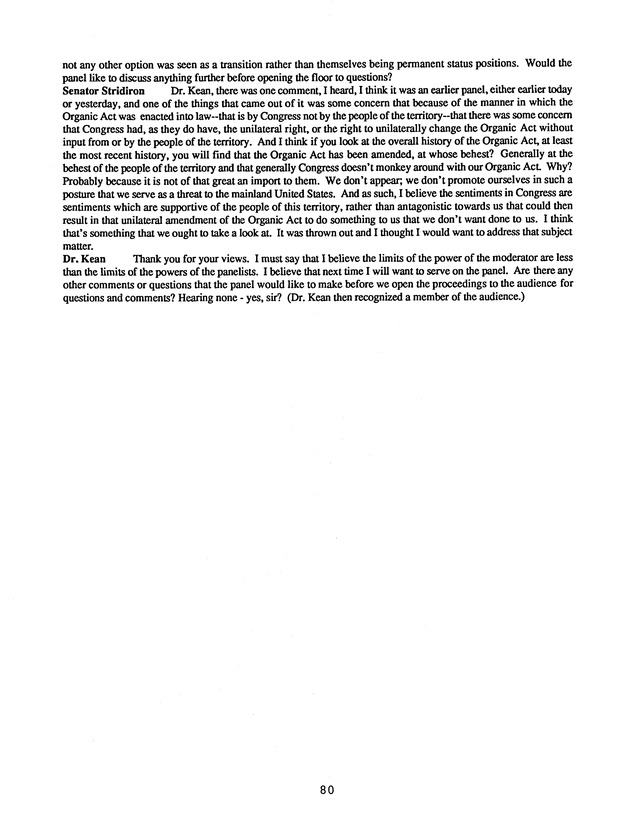 Proceedings : Conference on the Future Political Status of the United States Virgin Islands (February,1988) - Page 80