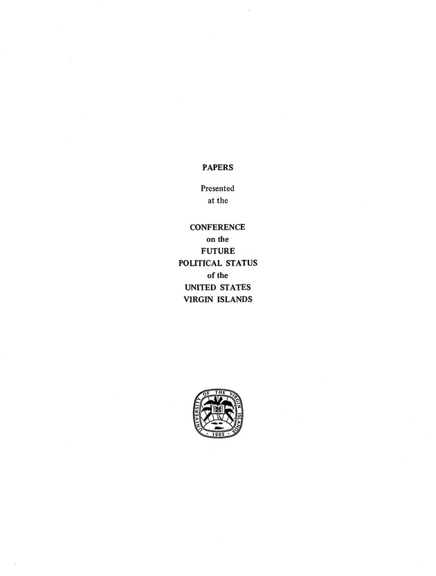 Proceedings : Conference on the Future Political Status of the United States Virgin Islands (February,1988) - Page 83