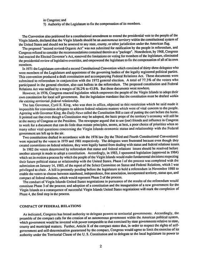 Proceedings : Conference on the Future Political Status of the United States Virgin Islands (February,1988) - Page 86