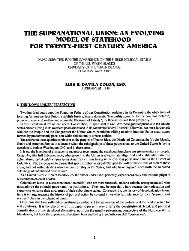 Proceedings : Conference on the Future Political Status of the United States Virgin Islands (February,1988) - Page 111