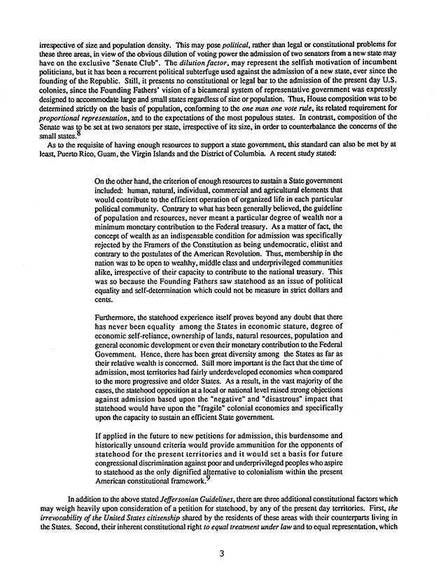 Proceedings : Conference on the Future Political Status of the United States Virgin Islands (February,1988) - Page 113