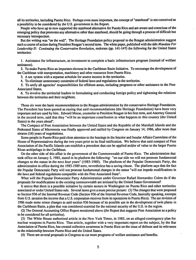 Proceedings : Conference on the Future Political Status of the United States Virgin Islands (February,1988) - Page 131