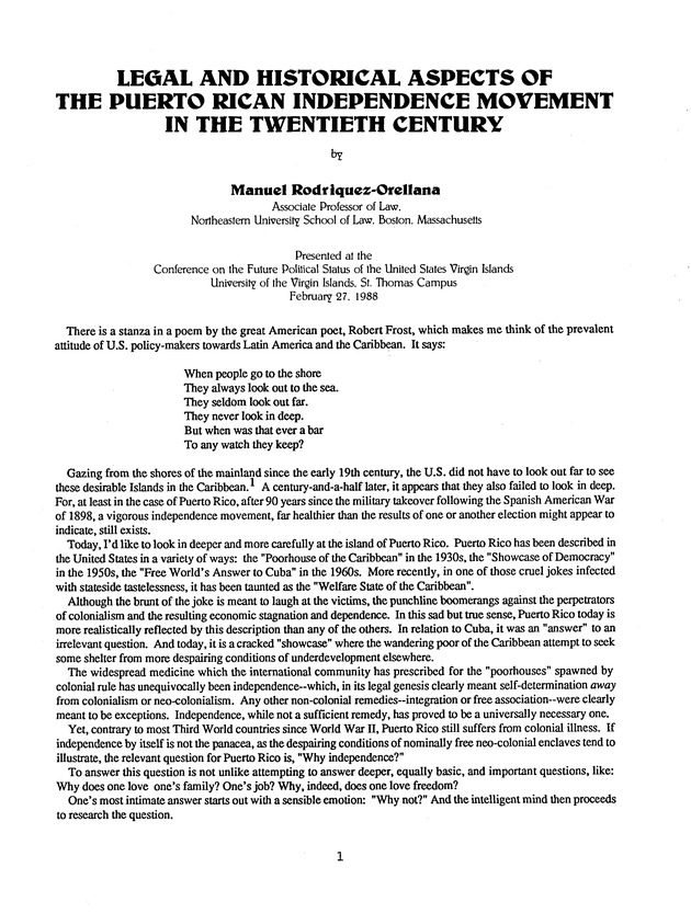 Proceedings : Conference on the Future Political Status of the United States Virgin Islands (February,1988) - Page 139