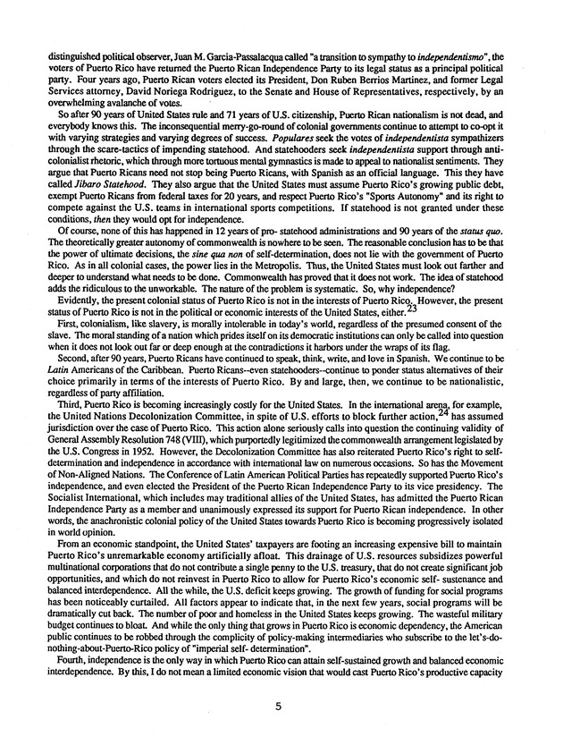 Proceedings : Conference on the Future Political Status of the United States Virgin Islands (February,1988) - Page 143