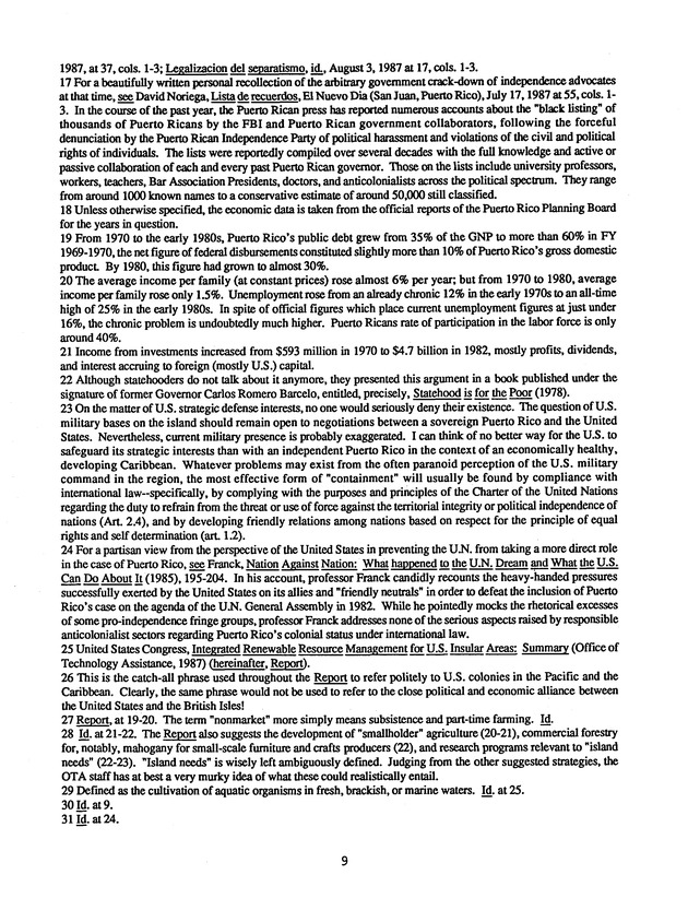 Proceedings : Conference on the Future Political Status of the United States Virgin Islands (February,1988) - Page 147