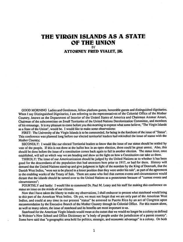 Proceedings : Conference on the Future Political Status of the United States Virgin Islands (February,1988) - Page 149