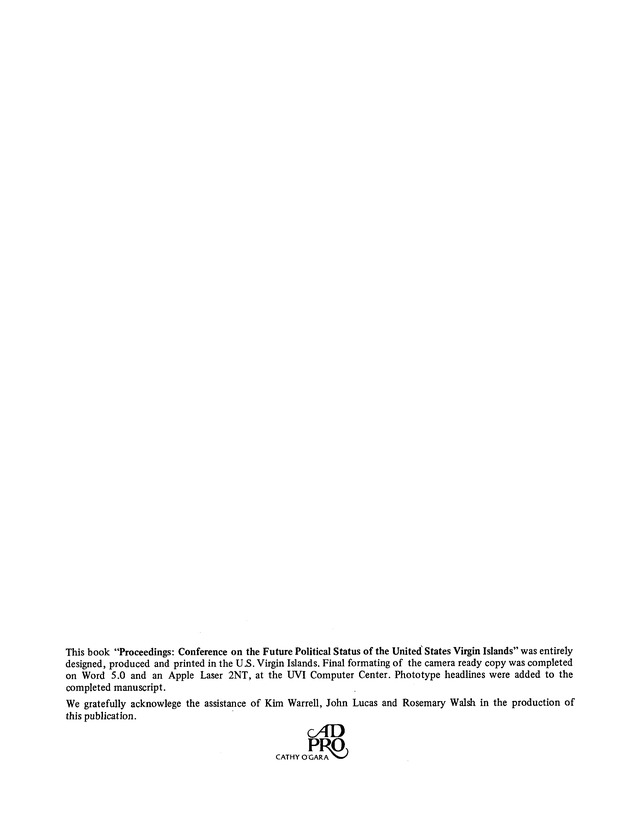 Proceedings : Conference on the Future Political Status of the United States Virgin Islands (February,1988) - Page 152