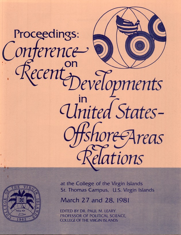 Proceedings: Conference on Recent Developments in United States - Offshore Areas Relations (March 1982) - Front Cover 1