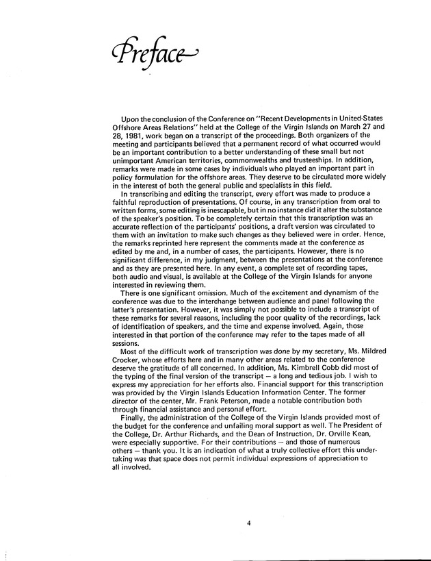 Proceedings: Conference on Recent Developments in United States - Offshore Areas Relations (March 1982) - Page 4