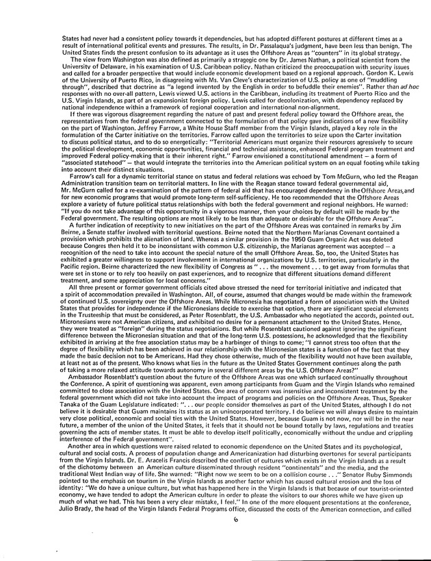 Proceedings: Conference on Recent Developments in United States - Offshore Areas Relations (March 1982) - Page 6