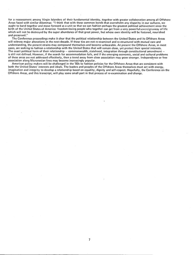 Proceedings: Conference on Recent Developments in United States - Offshore Areas Relations (March 1982) - Page 7