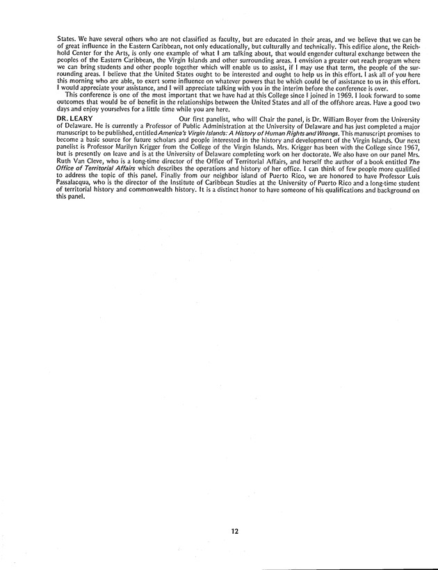 Proceedings: Conference on Recent Developments in United States - Offshore Areas Relations (March 1982) - Page 12