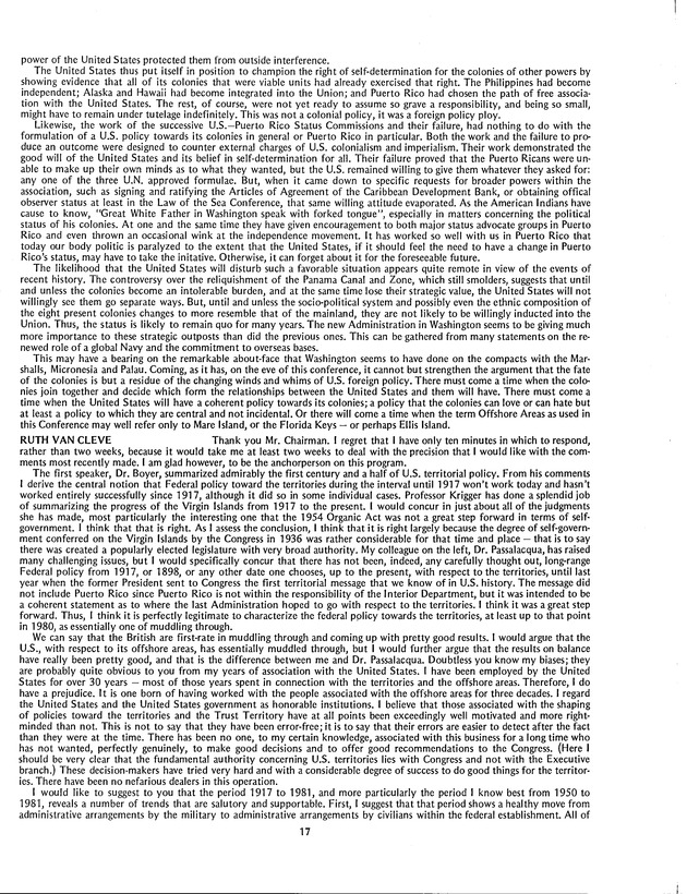 Proceedings: Conference on Recent Developments in United States - Offshore Areas Relations (March 1982) - Page 17