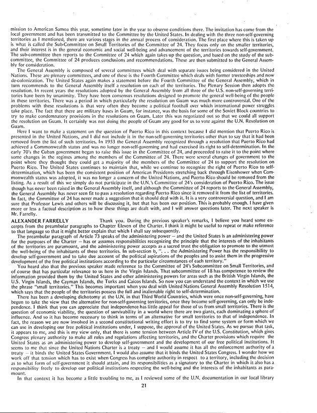 Proceedings: Conference on Recent Developments in United States - Offshore Areas Relations (March 1982) - Page 21