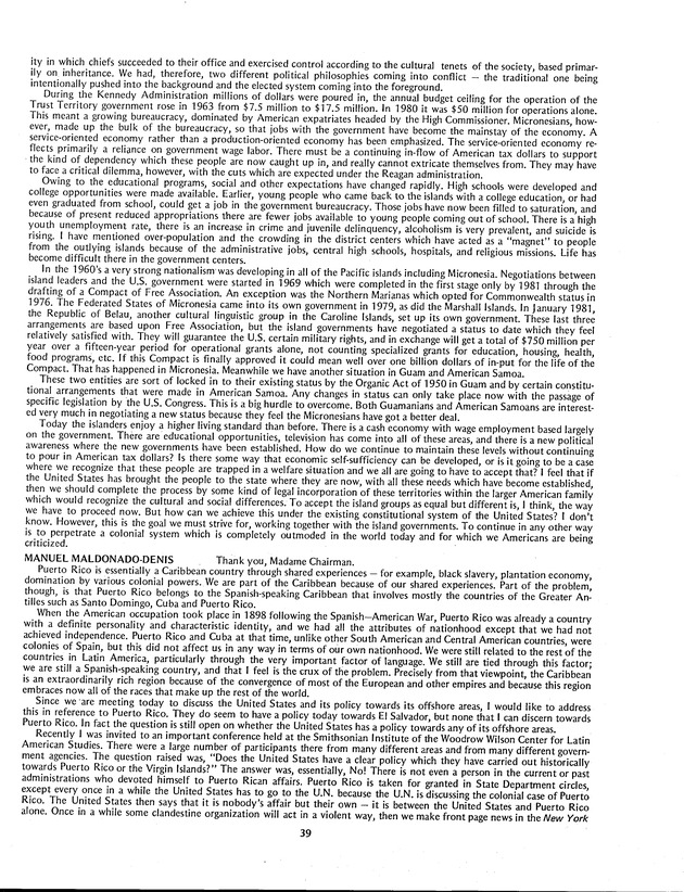 Proceedings: Conference on Recent Developments in United States - Offshore Areas Relations (March 1982) - Page 39