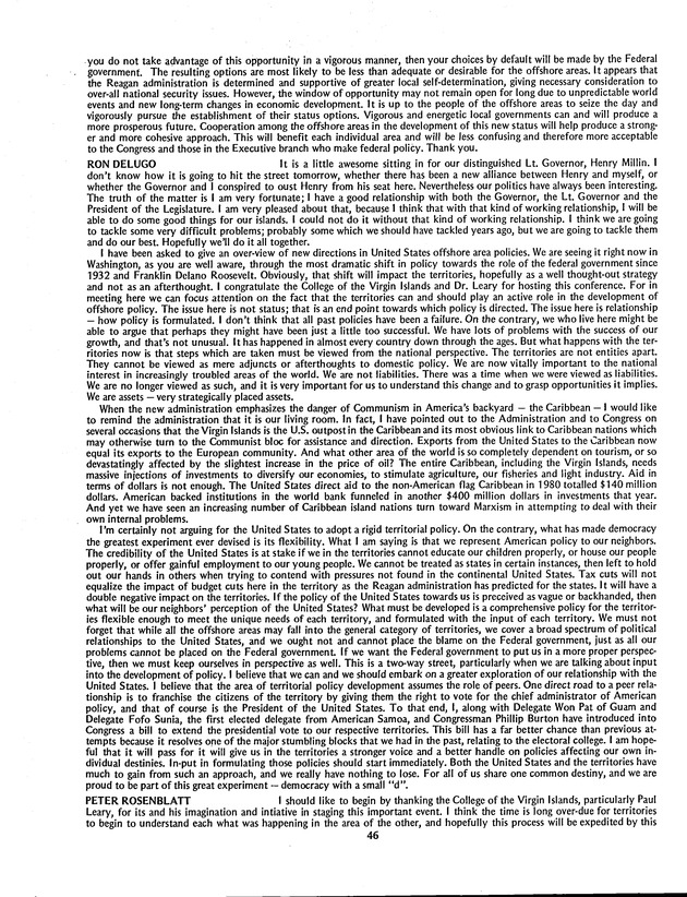 Proceedings: Conference on Recent Developments in United States - Offshore Areas Relations (March 1982) - Page 46