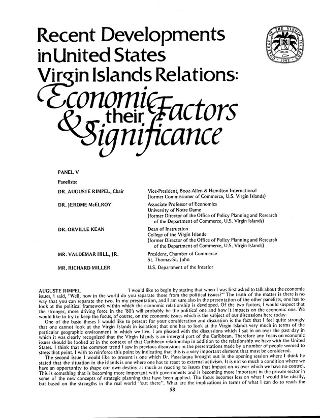 Proceedings: Conference on Recent Developments in United States - Offshore Areas Relations (March 1982) - Page 58