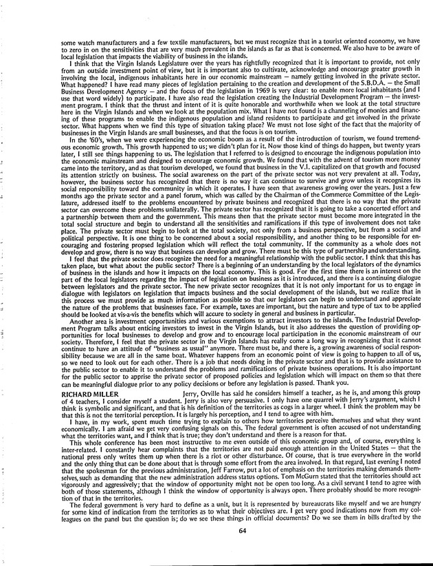 Proceedings: Conference on Recent Developments in United States - Offshore Areas Relations (March 1982) - Page 64